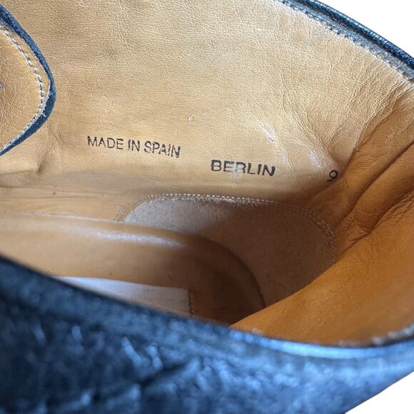 Mezlan Berlin Black Leather Lace Up Boots - Size 9 W - Picture 12 of 14